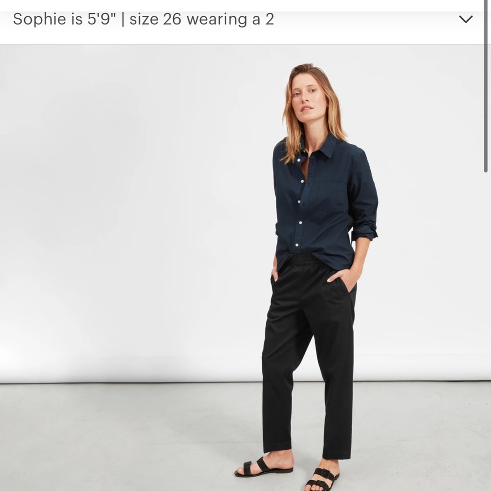 Everlane easy chino, black size 4